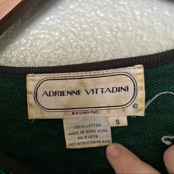 ADRIENNE VITTADINI Vintage Leopard Cardigan Small Green Black Y2K Dark Academia - Picture 6 of 11